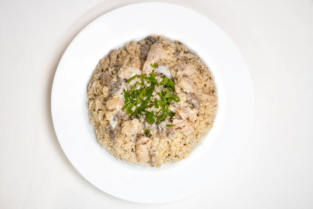 Plat Risotto poulet champignons réhydraté en montagne
