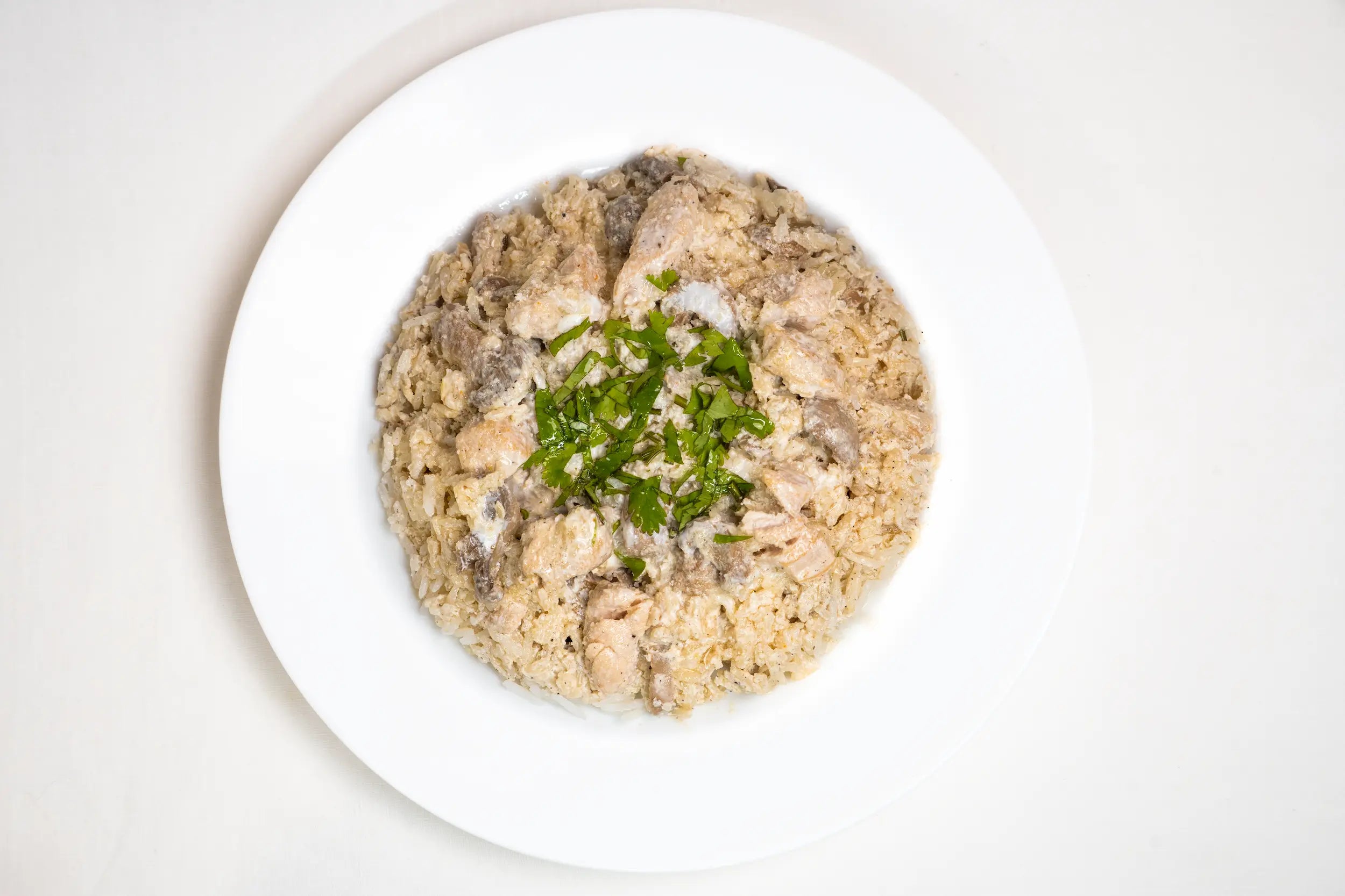Plat Risotto poulet champignons réhydraté en montagne