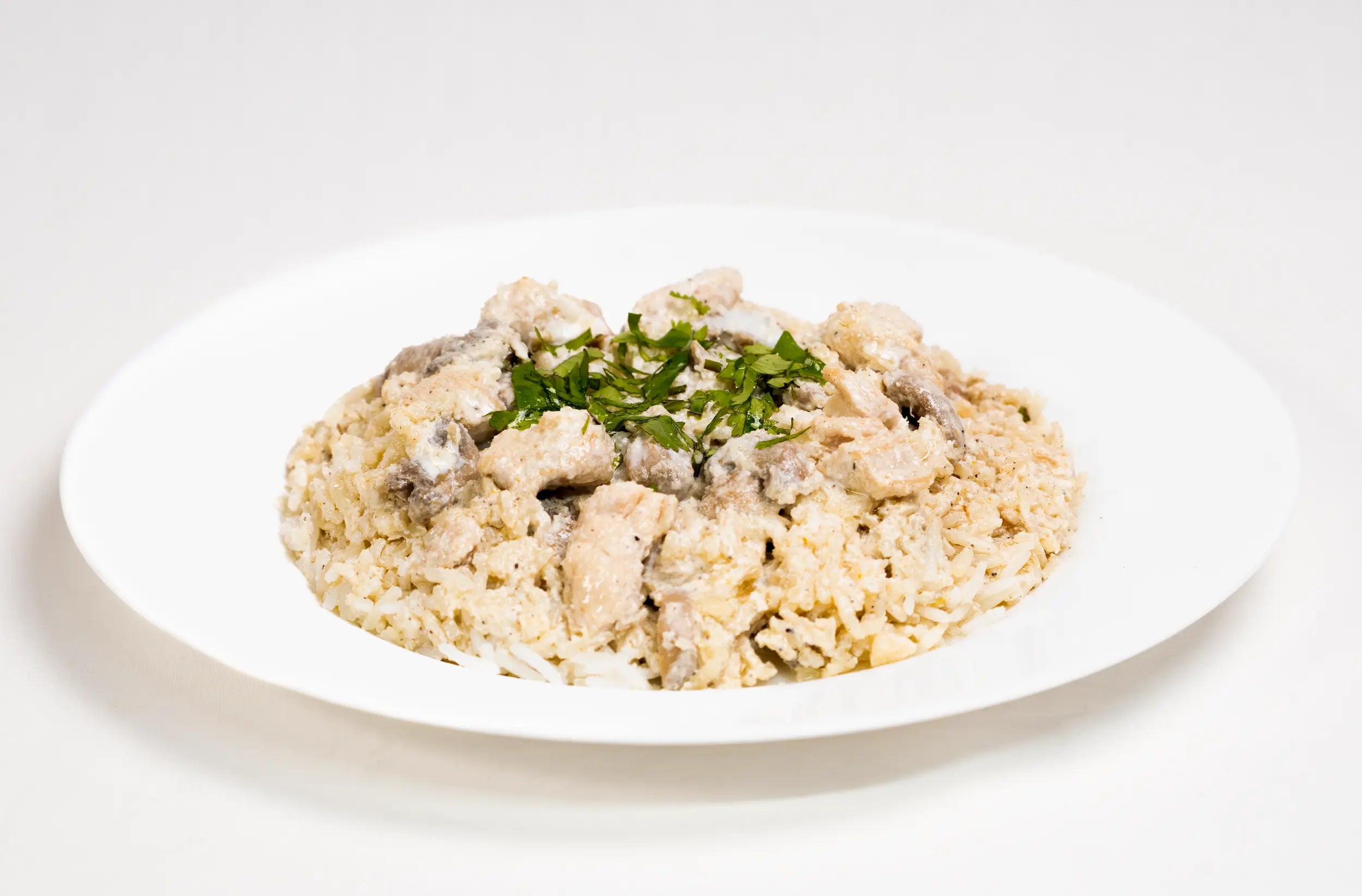 Plat Risotto poulet champignons réhydraté en montagne